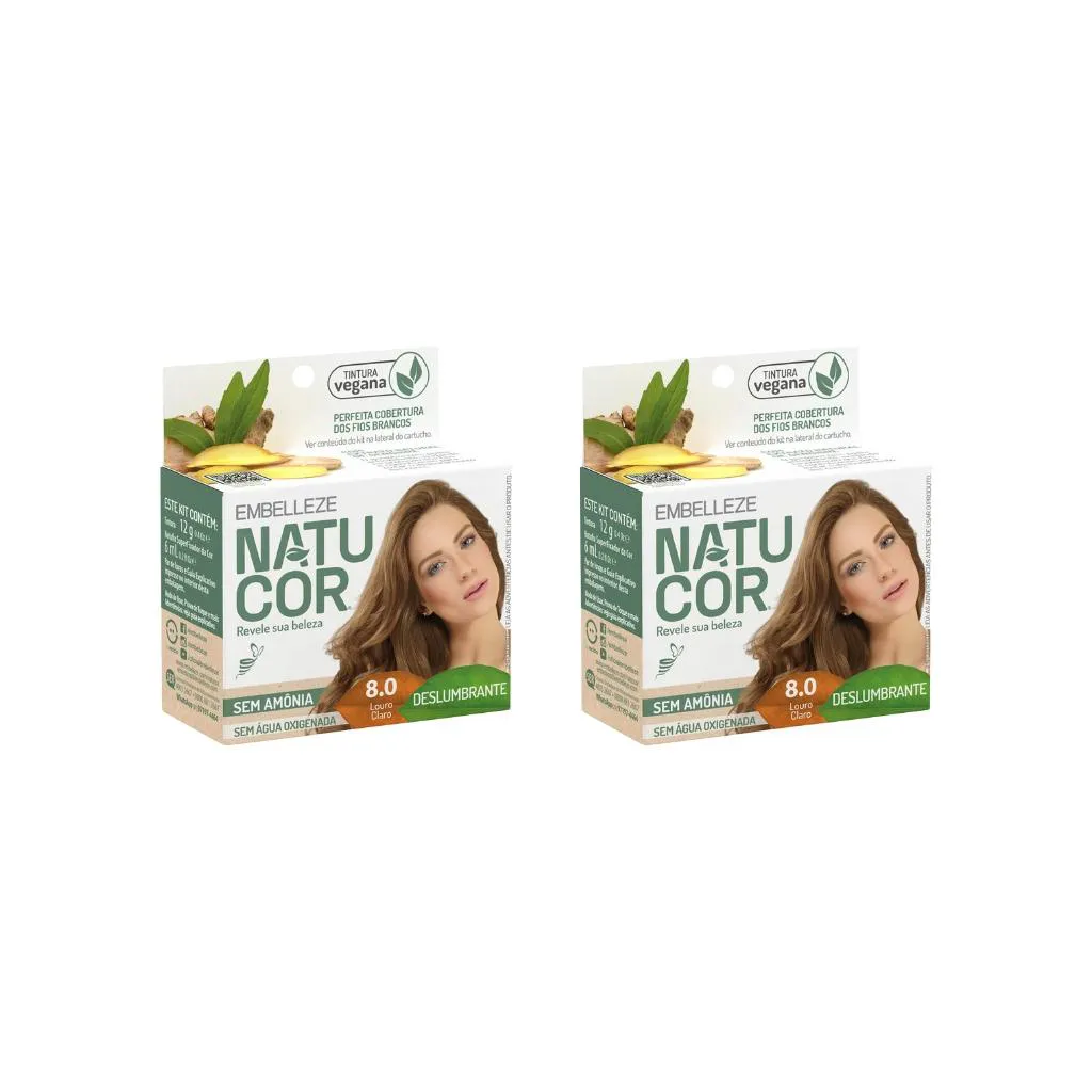 Coloraçao Natucor 8.0 Louro Claro - Kit C / 2un