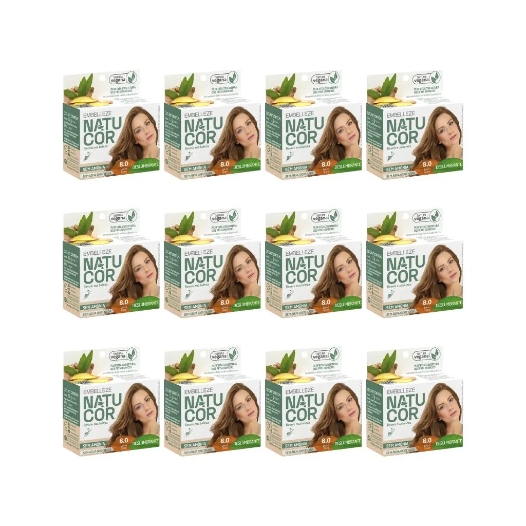 Coloraçao Natucor 8.0 Louro Claro - Kit C / 12un