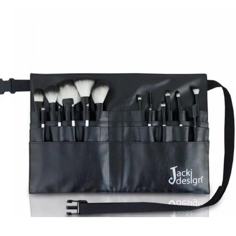 Kit com 18 Pincéis Profissionais E Cinto Jacki Design Fyd33016 Preto