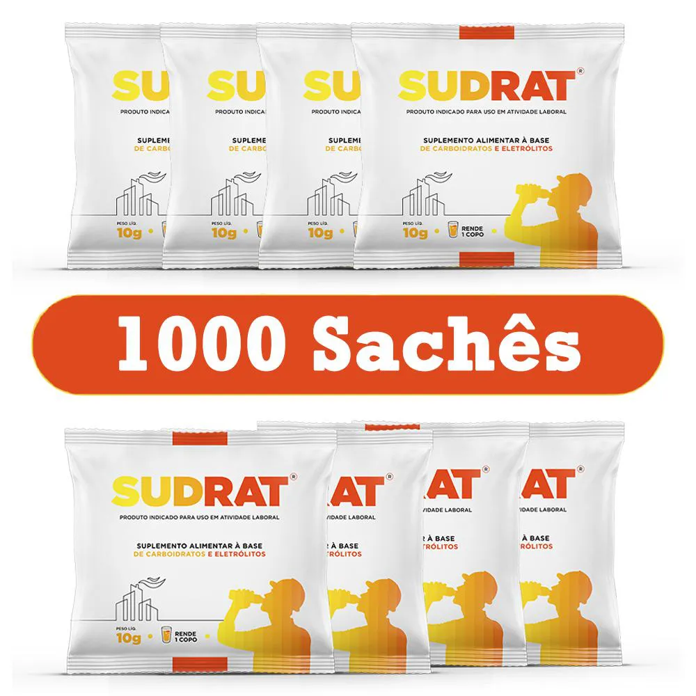 Kit 1000 Sachês Sudrat 10g Cada - Mix de Sabores