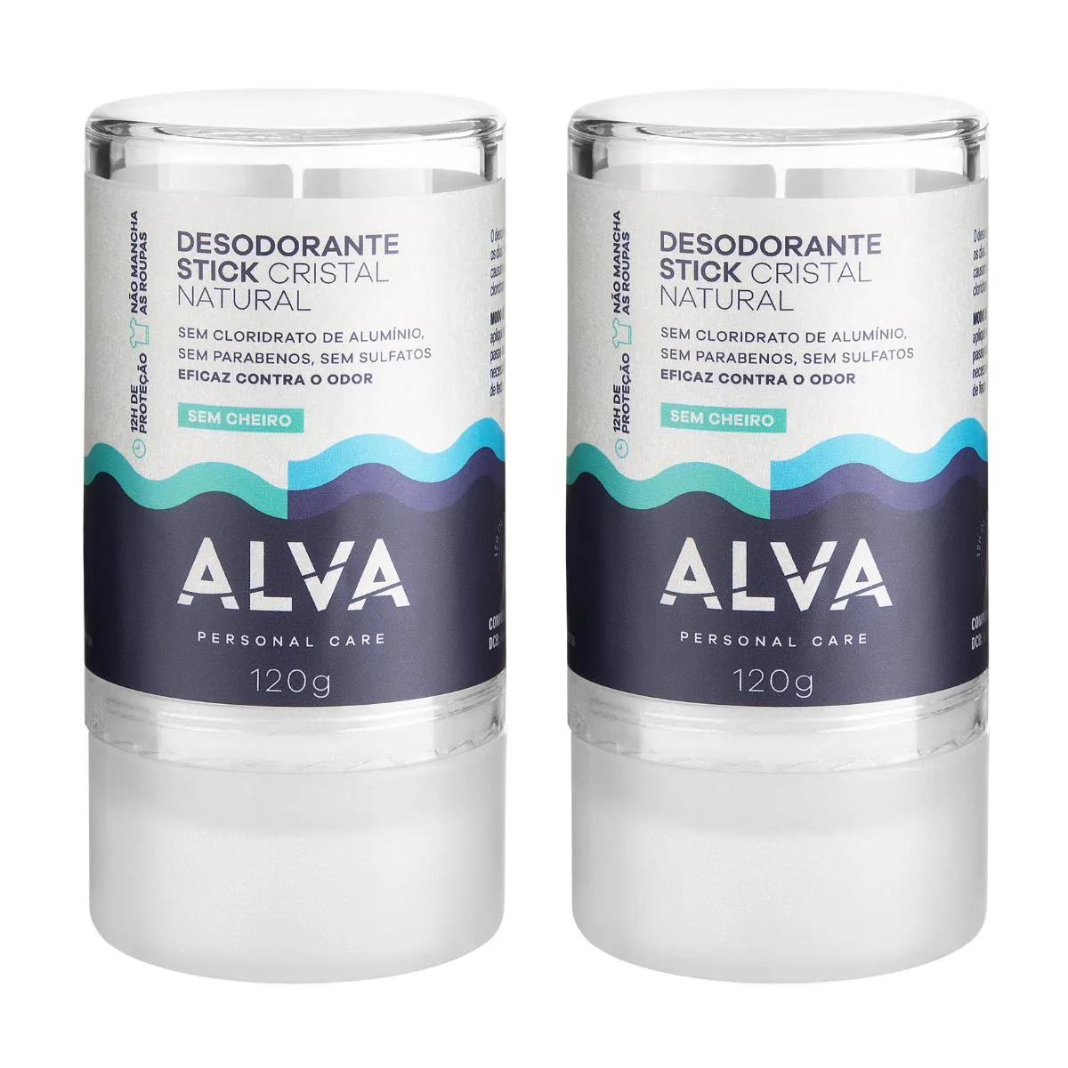 Desodorante Natural Pedra Cristal Alva Alemanha Kit (2 Unid) sem Perfume