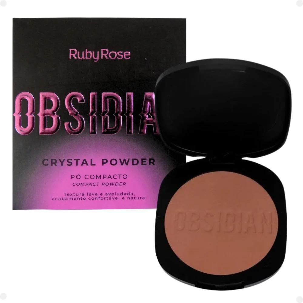 Pó Compacto Ruby Rose Obsidian Crystal Powder Pc45 9,6g