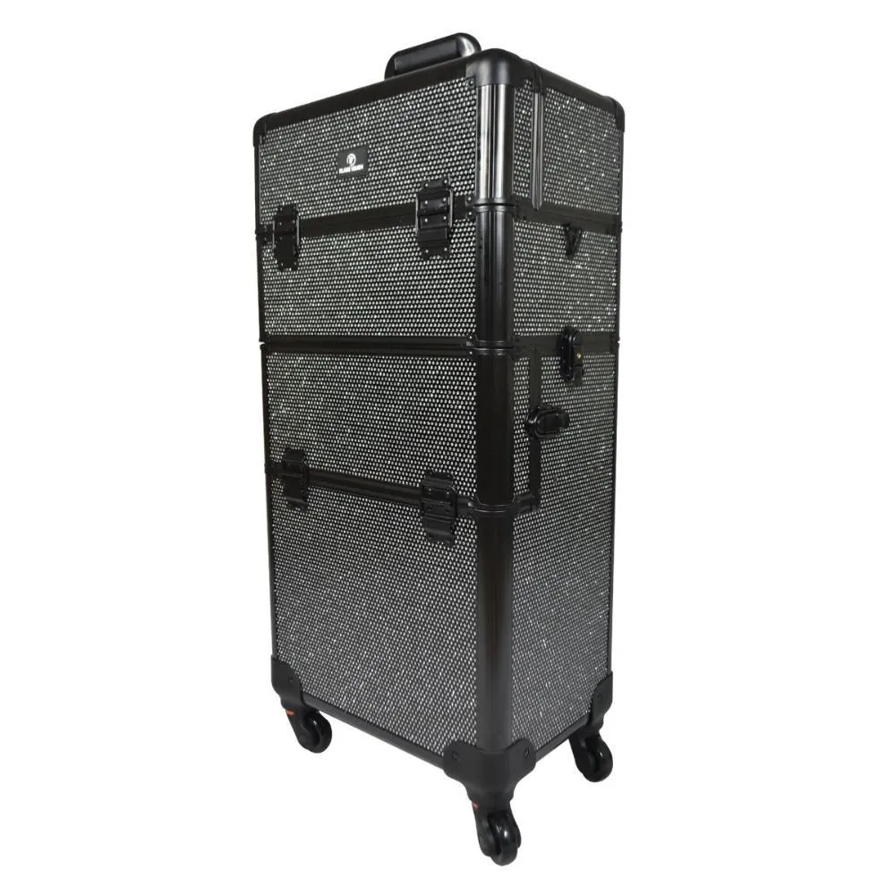 Maleta Profissional Klass Vough 2 em 1 Preta com Strass Ref:db-913t-bl