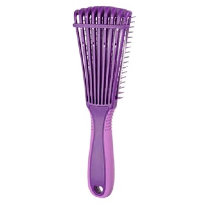 ESCOVA POLVO WONDER CURLY PROFISSIONAL CABO ANTIDESLIZANTE FITAGEM E CACHOS PRO ART OFICIAL - ROXA