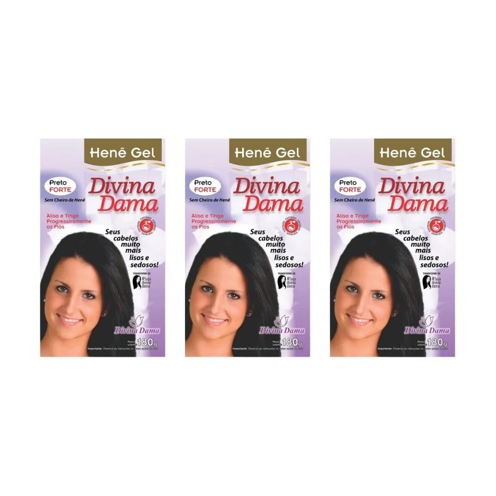 Hene Divina Dama 180g Gel Pouch Forte - Kit C / 3un