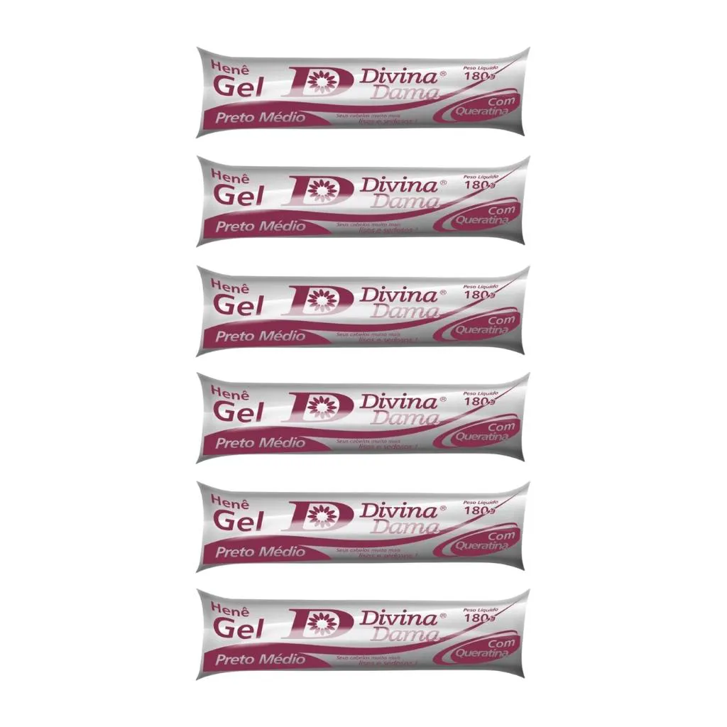 Hene Divina Dama 180g Gel Medio - Kit C / 6un