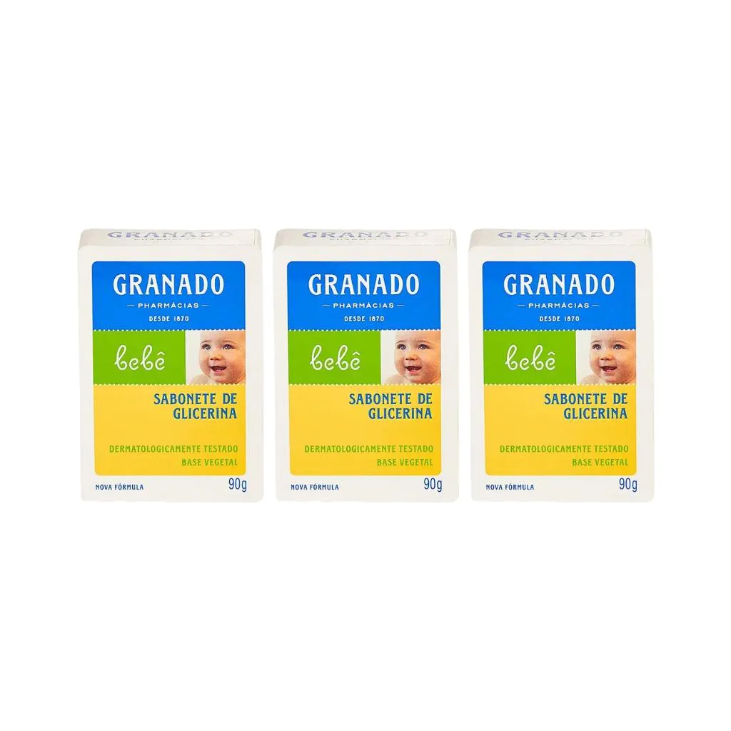 Sabonete Granado Baby 90g Glicerina Tradicional - Kit C / 3un