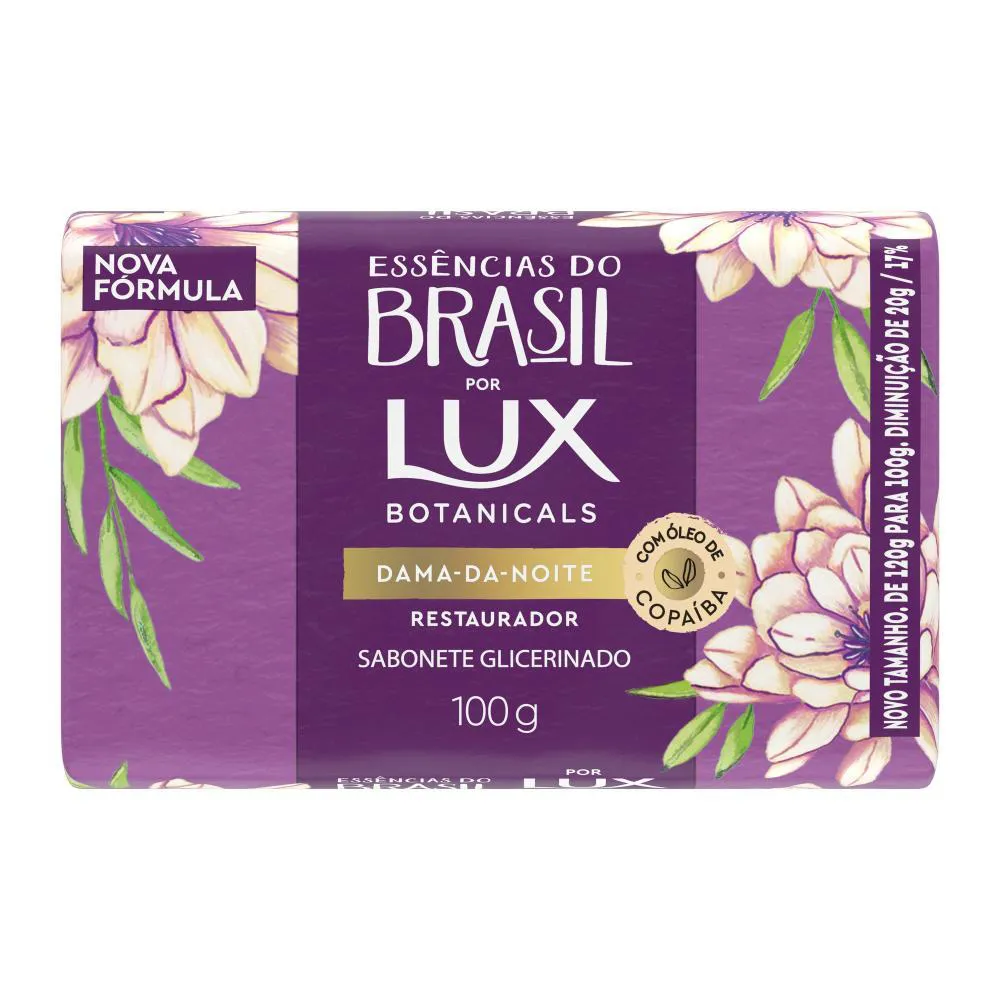 SABONETE EM BARRA GLICERINADO LUX BOTANICALS ESSêNCIAS DO BRASIL DAMA DA NOITE 100G