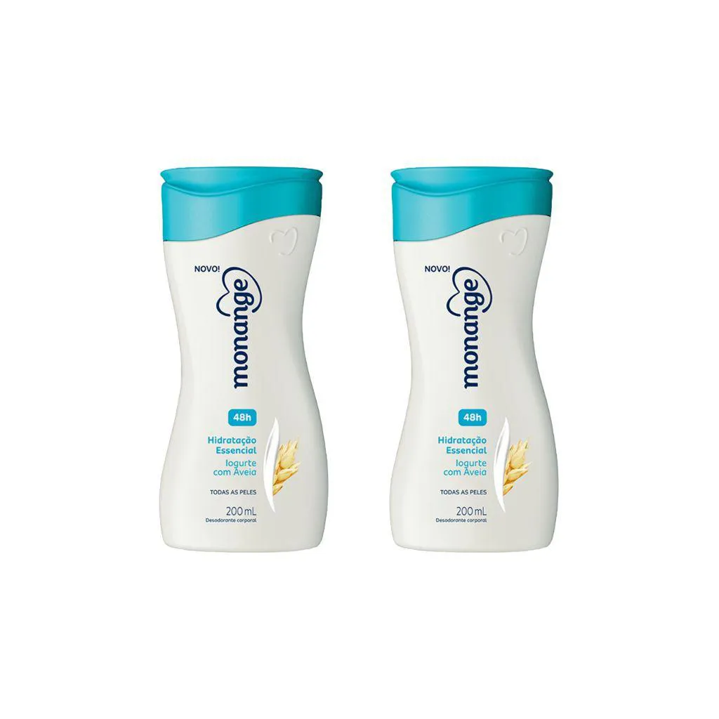 Hidratante Corporal Monange 200ml Iogurte C / Aveia - Kit C / 2un