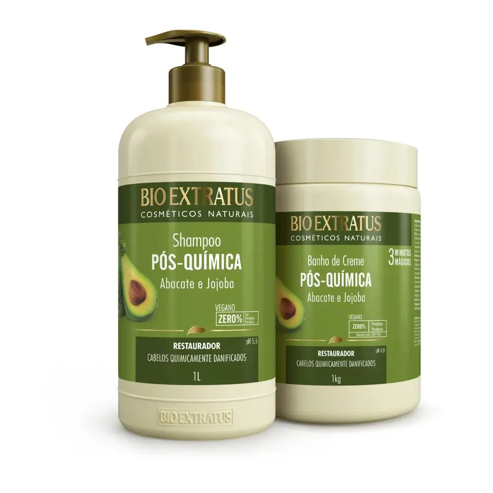 Kit Bio Extratus Pós Quimica Shampoo + Banho de Creme 1l/kg