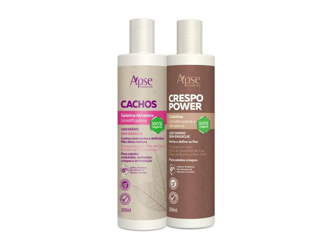 Kit Apse Gelatina Umidificadora Cachos e Crespo Power 300ml