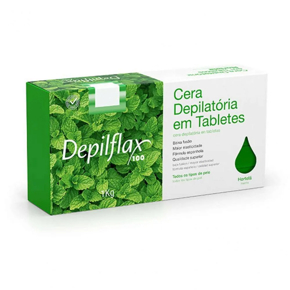 Cera Depilatoria Quente Hortela 1kg Depiflax