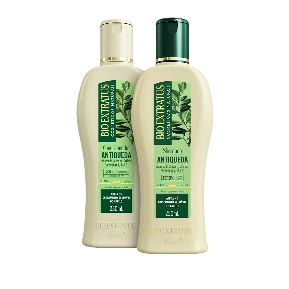 Kit 1 Shampoo 1 Condicionador Antiqueda Jaborandi 250 Ml Bio Ext