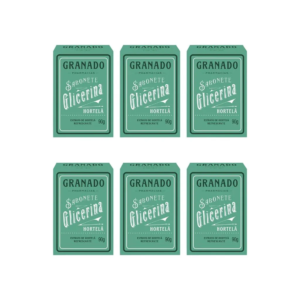 Sabonete Granado 90g Glicerina Hortela - Kit C / 6un