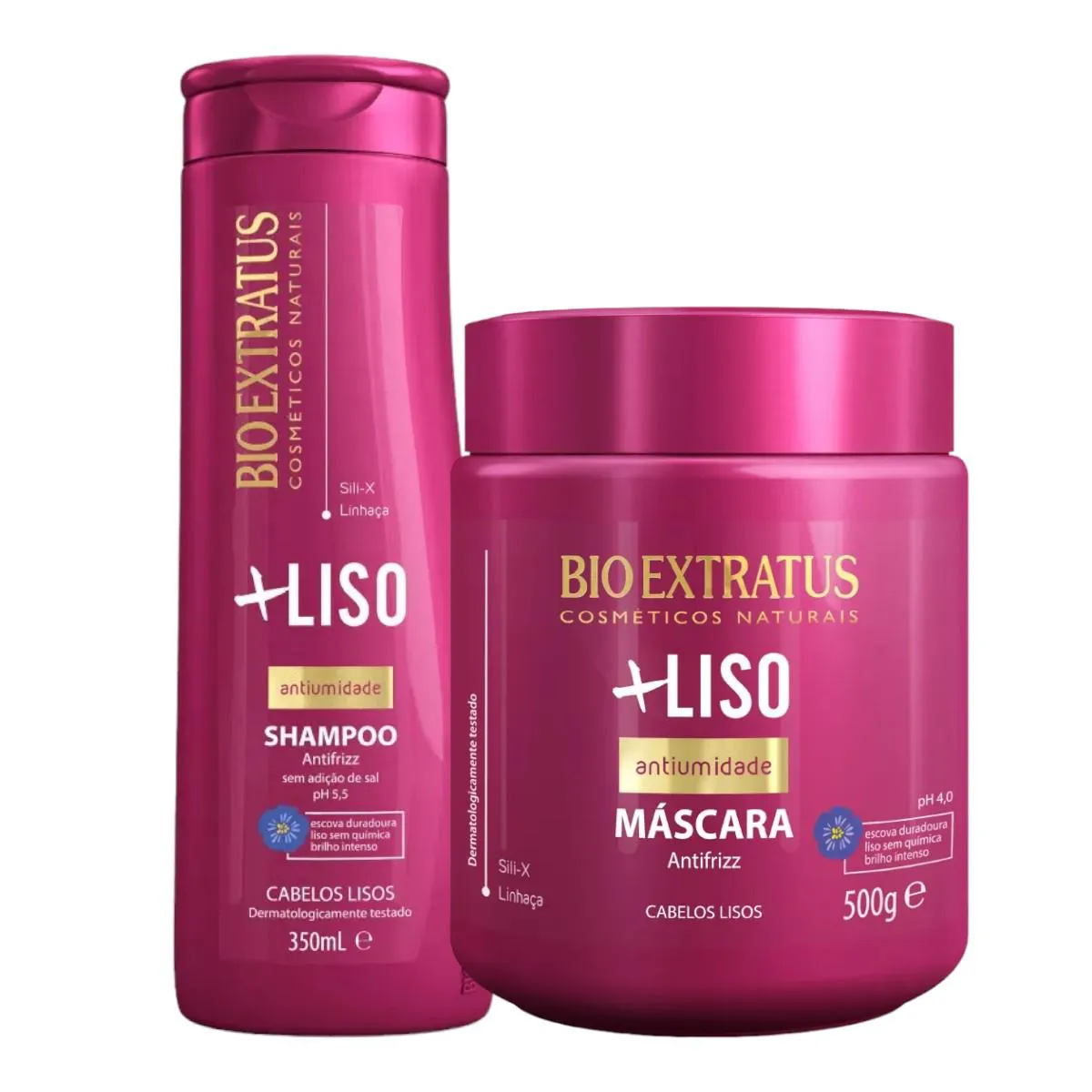 Kit Mais Liso 1 Shampoo 350Ml 1 Máscara 500Ml