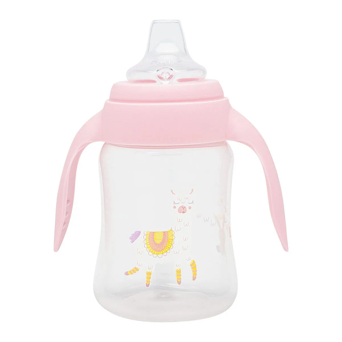 Copo Antivazamento Lolly Baby Zoo Alça Silicone Rosa 250ml