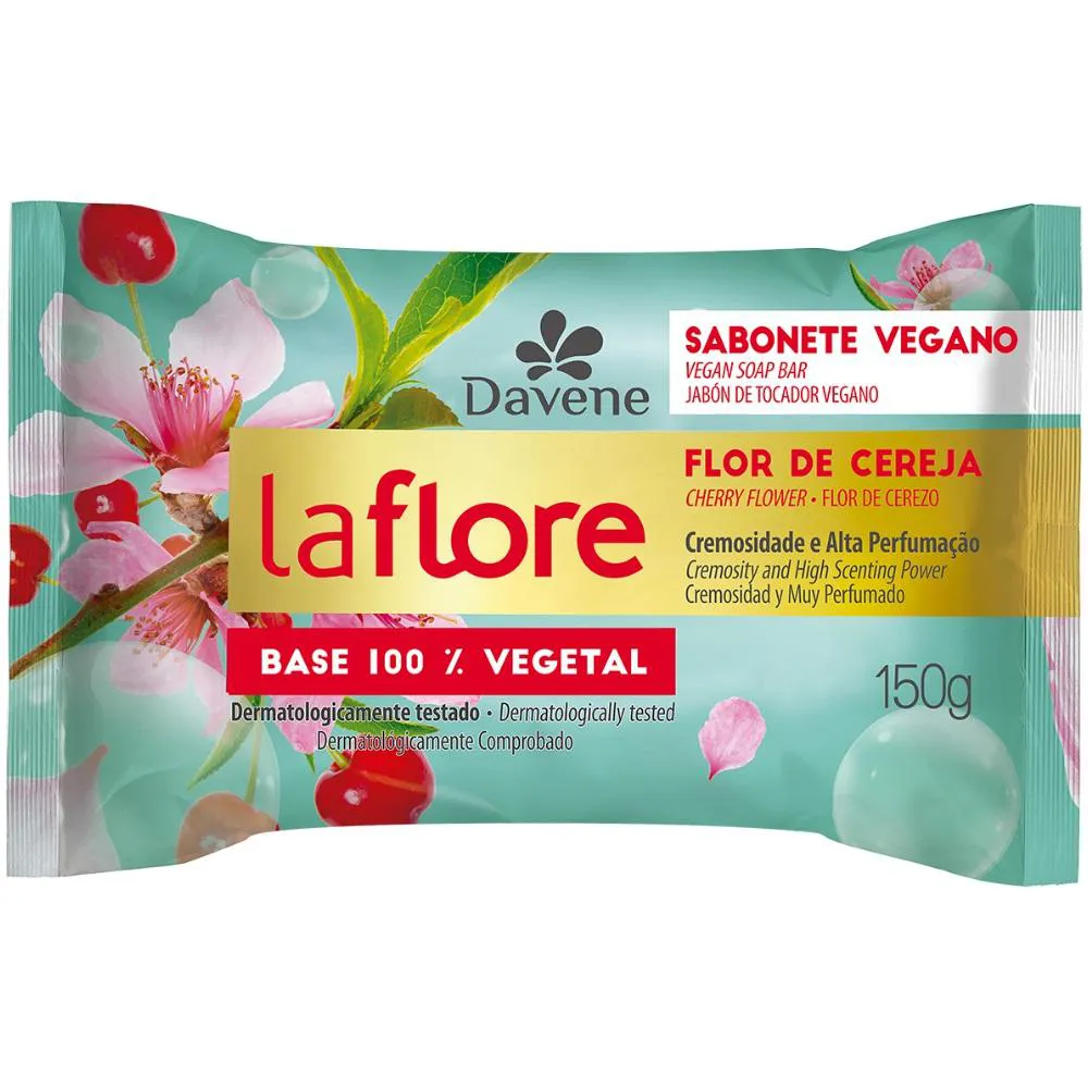 La Flore Sabonete Barra Vegetal Flor de Cereja 150g Davene