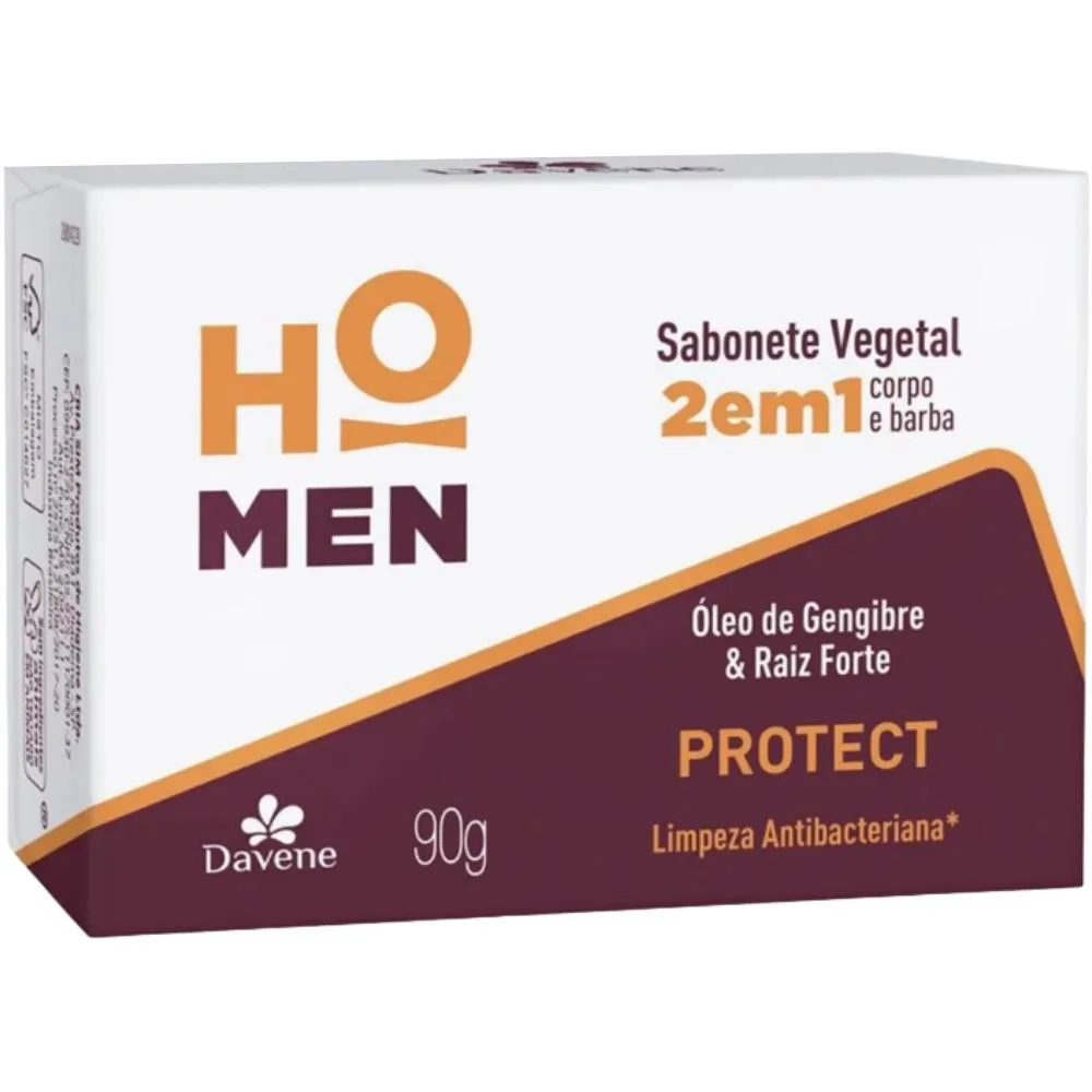 Sabonete Corpo / Barba Protect Antibacteriano Homen 90g Davene